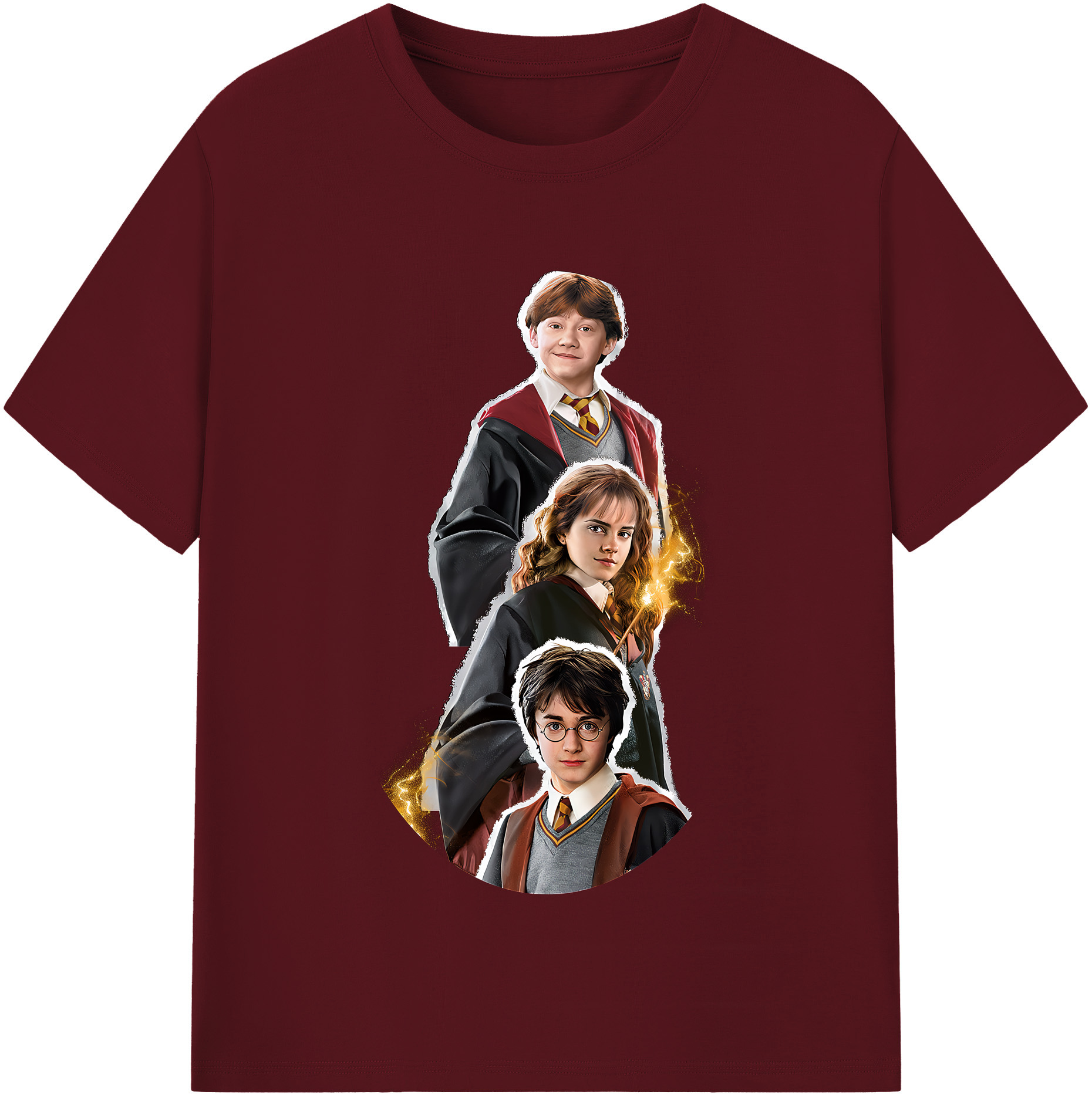 （画像用） Harry Potter ハリー・ポッターシリーズ 綿100％半袖Tシャツ（フロントプリント）
